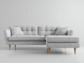 Sofás de esquina de tela 250x160x82 cm - gris claro - para salón moderno con módulo alargado