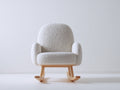 Mecedoras de tela bouclé 78x85x88 cm - beige - estilo moderno con patines de madera