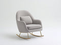 Mecedoras tapizadas en tejido rizado 78x76x90 cm - beige claro y dorado - estilo moderno para salón