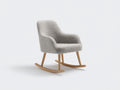 Mecedoras tapizadas de tejido rizado 80x88x82 cm - gris y madera natural - diseño curvo