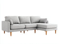 Sofás de esquina de tela 260x160x82 cm - gris claro - diseño moderno para salón