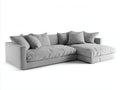 Sofás de esquina tapizado en tela 300x190x78 cm - Gris claro - Diseño modular para salón