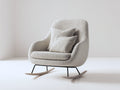 Mecedoras de tela bouclé 80x90x88 cm - beige y negro - estilo moderno con patines de madera