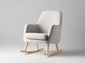 Mecedoras tapizadas en tejido bouclé 80x76x94 cm gris claro con base de madera natural para salón estilo moderno