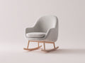 Mecedoras tapizadas en tejido rizado 74x72x82 cm - gris claro y madera natural - estilo nórdico para salón