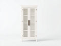 Vitrinas de madera manufacturada y vidrio 82x38x180 cm blanco para salón y comedor estilo clásico con 2 puertas