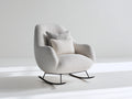 Mecedoras tapizadas en tejido de borreguito 78x86x88 cm - Blanco crema y negro - Diseño moderno para salón